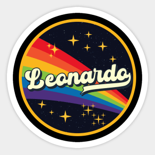 Leonardo // Rainbow In Space Vintage Style Sticker